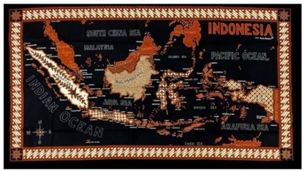 Kain Batik Peta Indonesia 110x60cm 1pcs